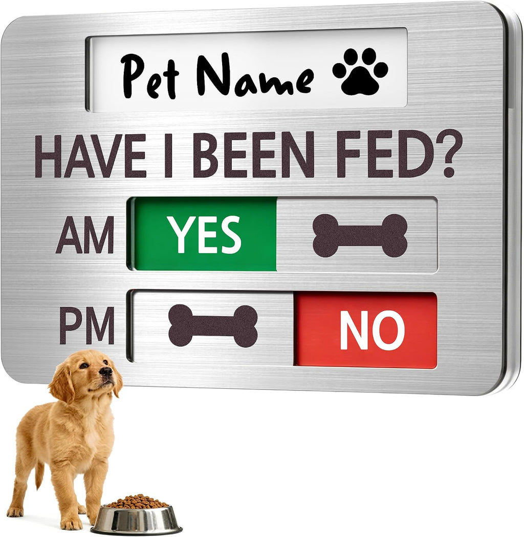 Pet Feeding Reminder Supplies with Built-in DIY Name Slot, Feed Tracker for Dog Cat & Household Pets, Prevent Overfeeding or Missed Feeds, Includes Acrylic Cover, Tapes, Black, 6.5"x4.5" - Image 9