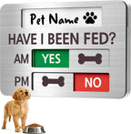 Pet Feeding Reminder Supplies with Built-in DIY Name Slot, Feed Tracker for Dog Cat & Household Pets, Prevent Overfeeding or Missed Feeds, Includes Acrylic Cover, Tapes, Black, 6.5"x4.5" - Image 9