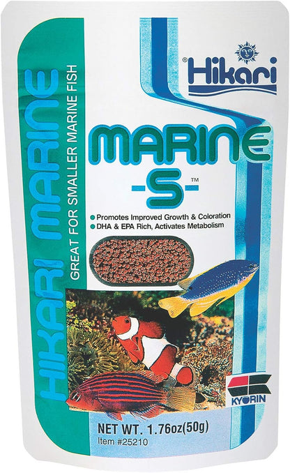 Hikari Marine-S Pellets 50g front view for small saltwater fish