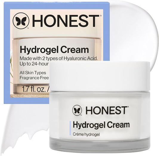 Honest Beauty Hydrogel Cream front view jar packaging on white background