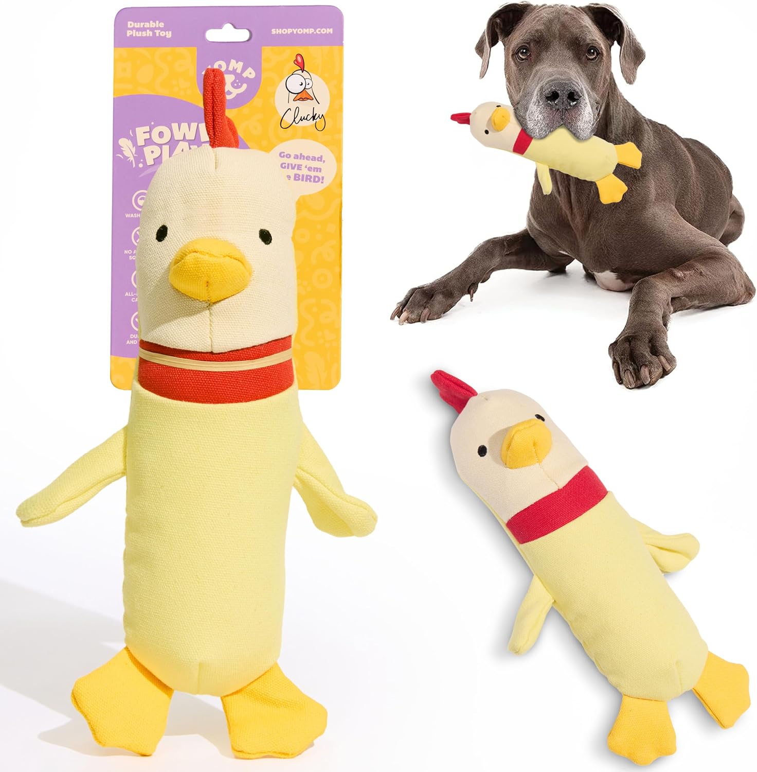 Yomp Penguin Dog Toy - Durable Stuffed, No Squeaker Dog Toys with Natural Canvas and Crinkle Paper - Interactive Stuffed Animal for Dogs (Waddles) - Image 9