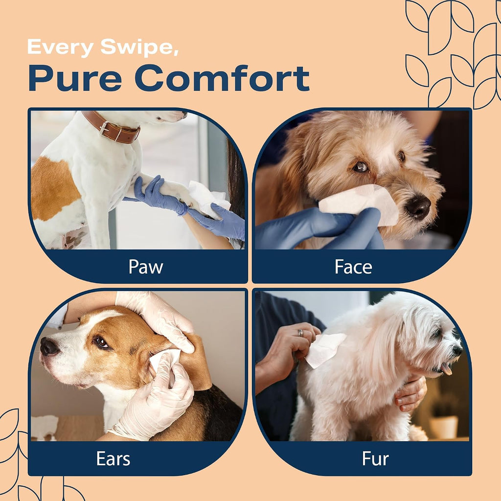Unscented gentle puppy wipes for sensitive skin and allergy relief.