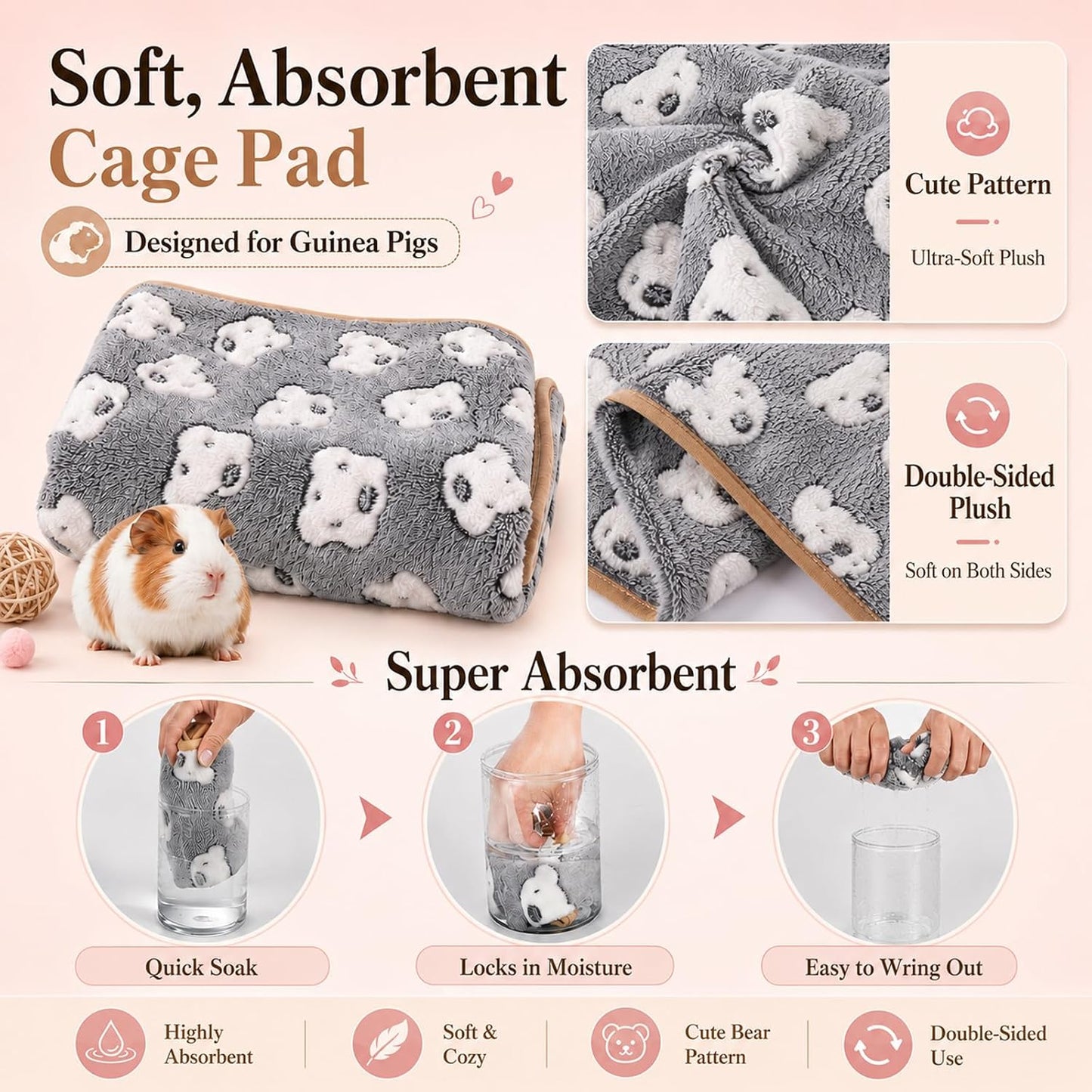 Close up of soft plush coral fleece texture on pet blanket