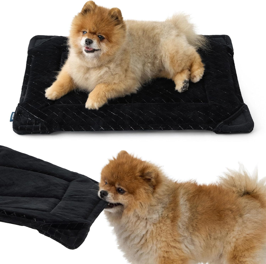 Bedsure Chew Resistant XL Dog Bed - Chew Proof Dog Crate Pad Machine Washable Durable Kennel Mat for Chewers with Reinforced Corners, Black, 41x27 in - Image 10