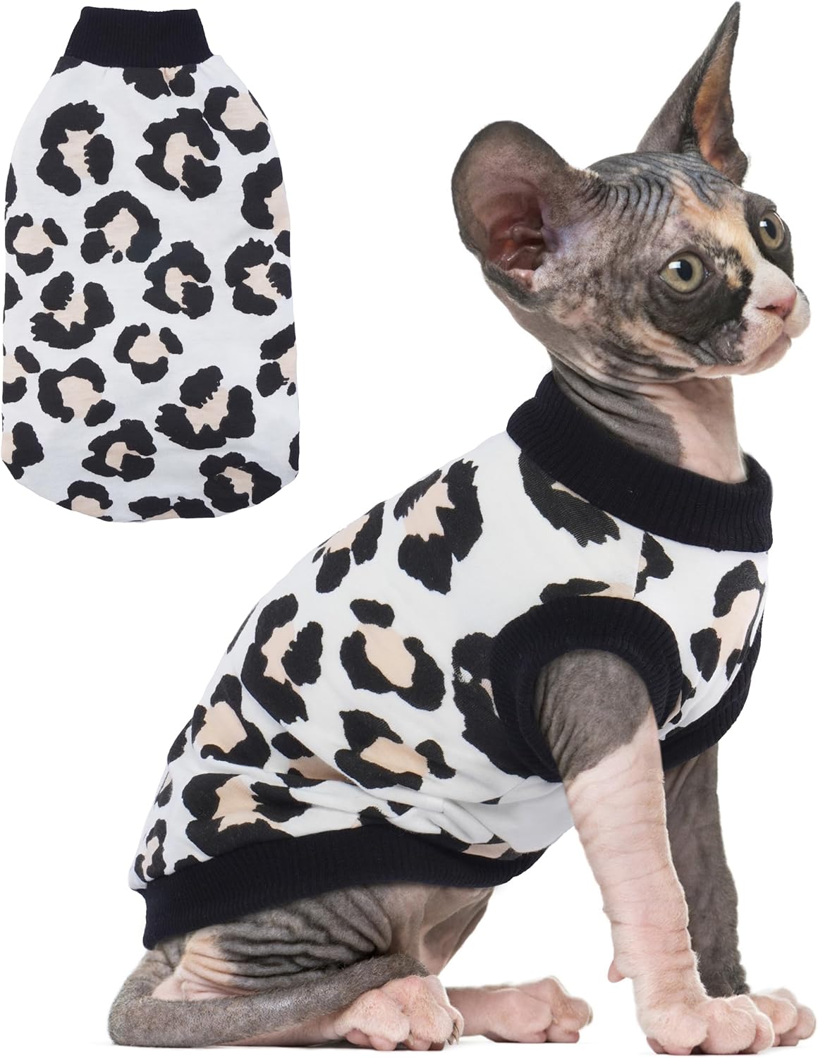 PUMYPOREITY Sphynx Cat Clothes - Stretchy Sweater, Soft Hairless Shirt, Pullover Pajamas, Turtleneck for Sphynx Cornish Rex, Devon Rex - Pink, S - Image 9