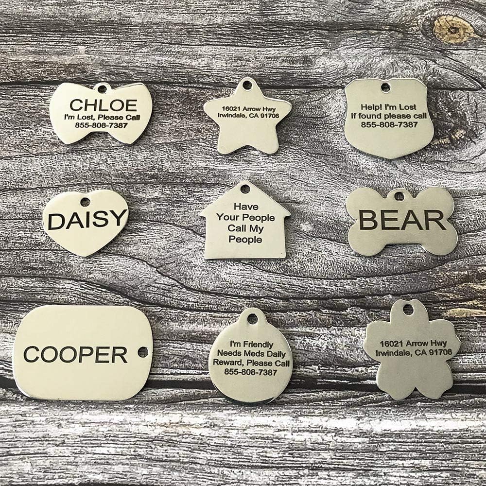 PetANTastic customized cat identity name plate with double sided text.