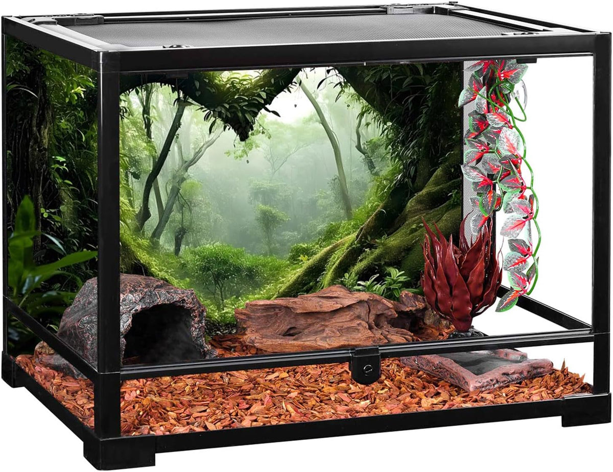 AWERT Polyester Aquarium Backdrop displaying an HD printed giant ancient tree for realistic fish tank decoration.