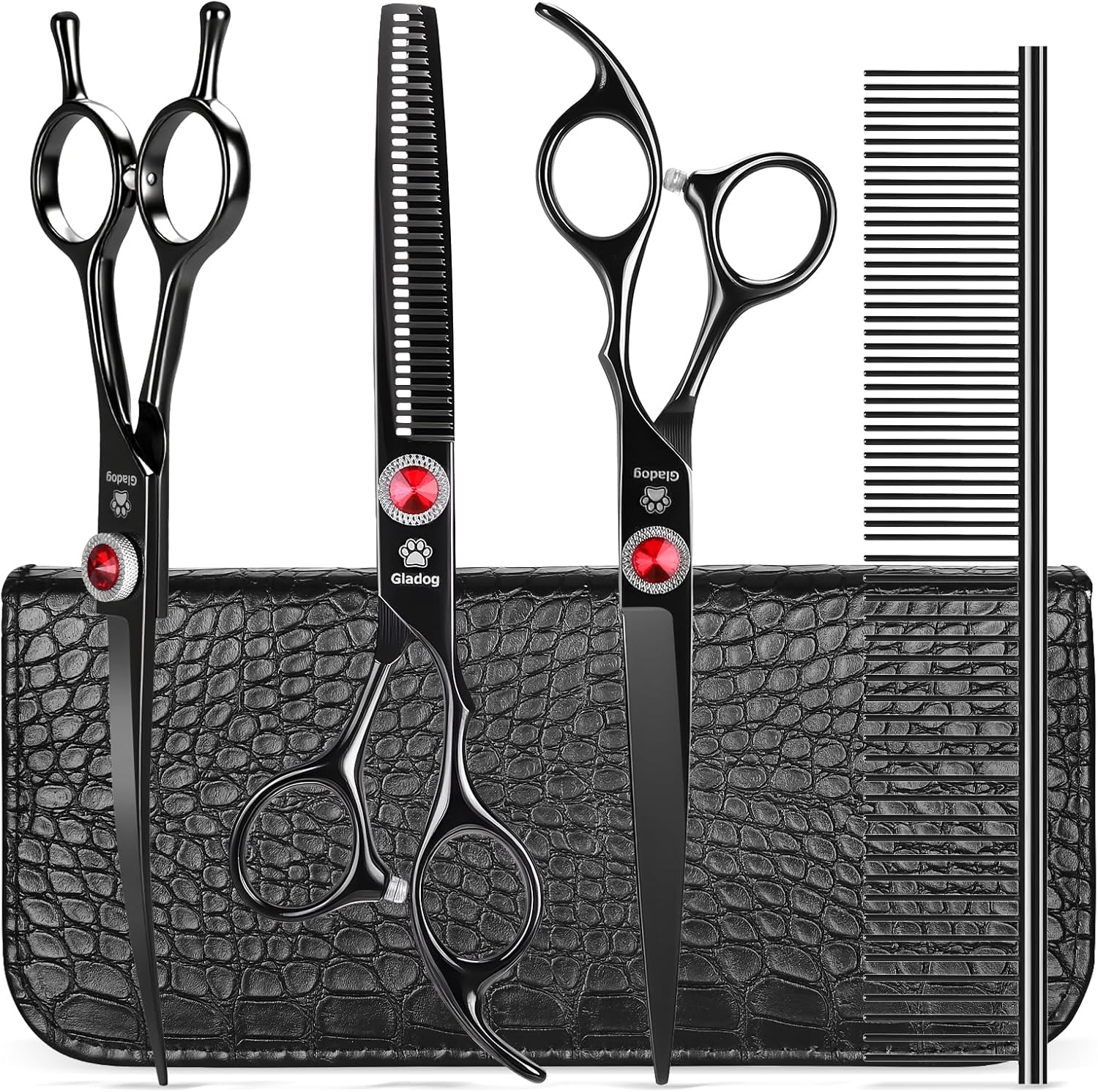 GLADOG Professional 5 in 1 Dog Grooming Scissors Set with Safety Round Tips, Sharp and Heavy-duty Pet Grooming Shears for Cats - Image 11