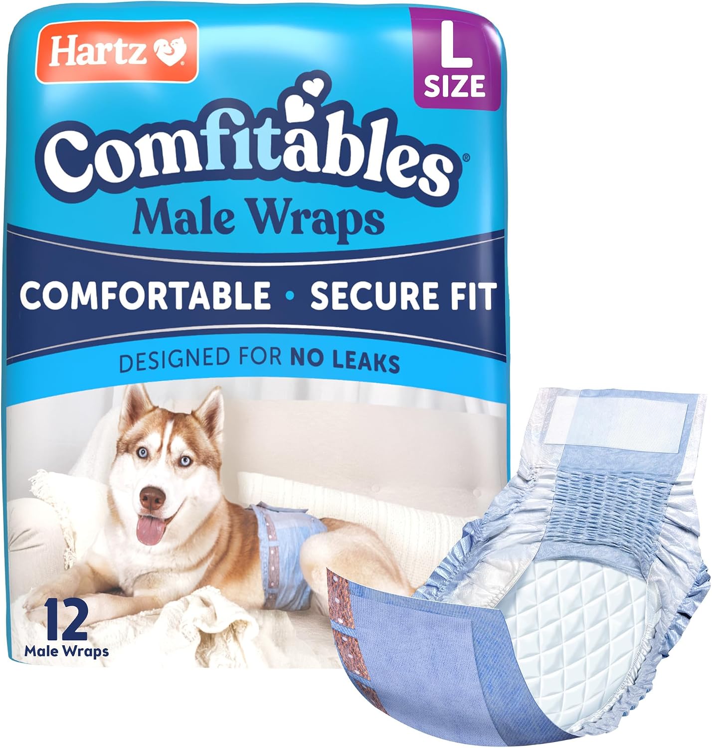 Hartz Comfitables Disposable Male Dog Wraps with Stretchy Waistband, Small 40 Count - Image 12
