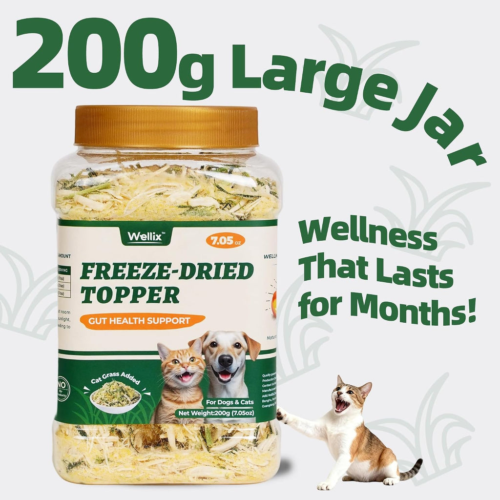 Wellix cat grass treats for hairball management packaging