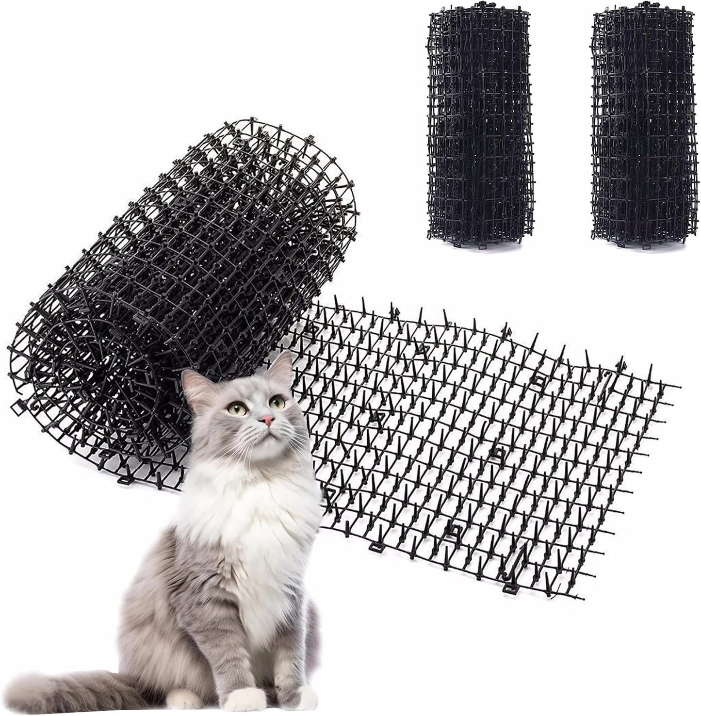 Toopify 13ft Garden Cat Scat Spike Mat front view for pet deterrent