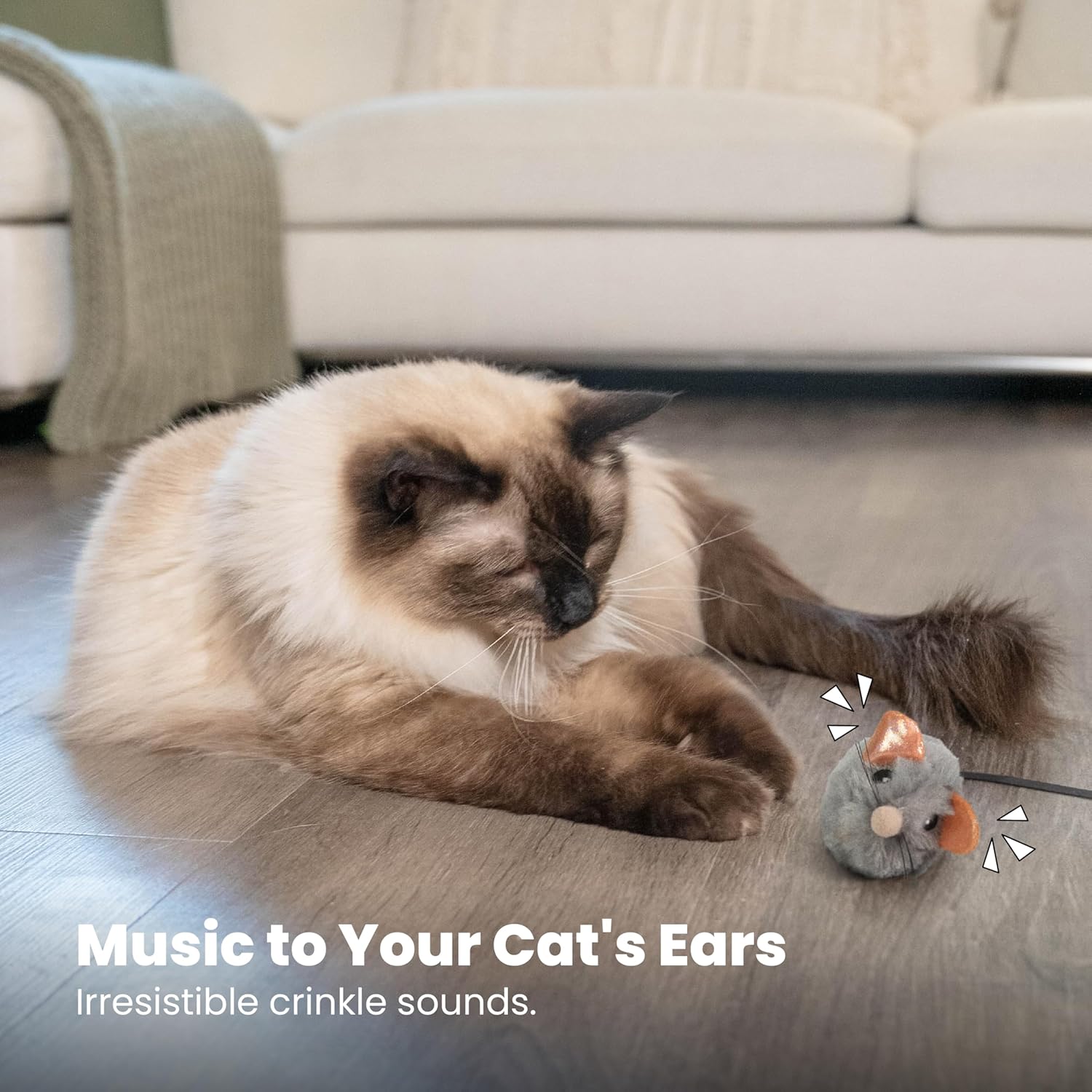 Catstages interactive sound mouse toy premium catnip infused top view