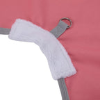 LEAFOREST zero fill rain turnout sheet showing the standard neck cut and comfortable anti rub shoulder protection.
