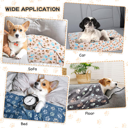 Lightweight absorbent dog blankets protecting car seats from shedding pet fur
