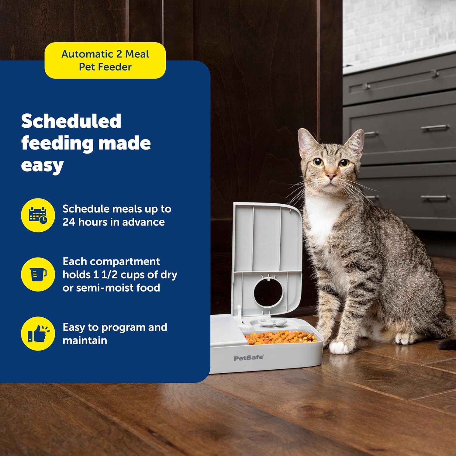 PetSafe automatic dog and cat food dispenser with open tray compartments