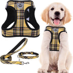 PUPTECK Adjustable Dog Harness Collar and Leash Set Step in No Pull Pet Harness for Small Medium Dogs Puppy and Cats Outdoor Walking Running, Soft Mesh Padded Reflective Vest Harnesses, Beige S - Image 9