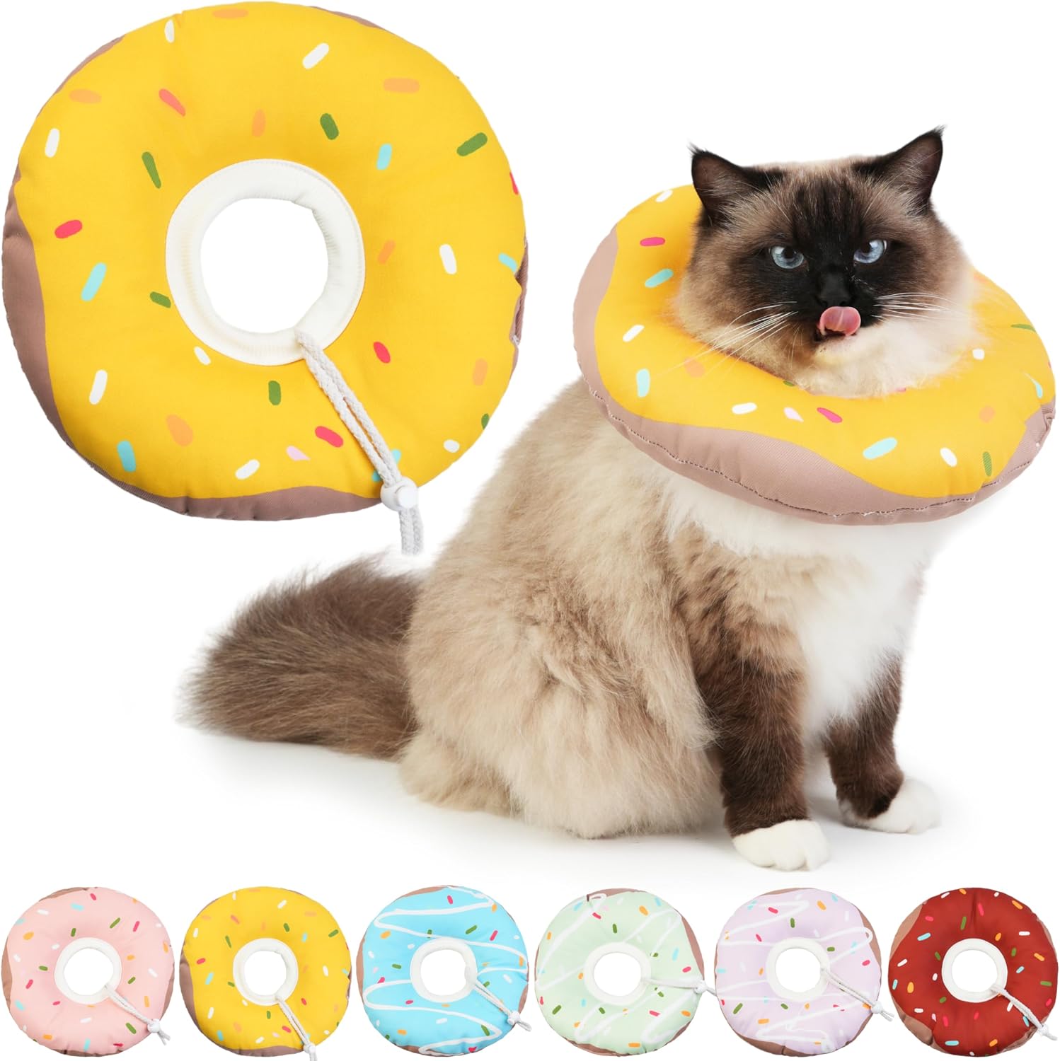 Hpetppy Cat Cone Collar Soft, Cat Recovery Collar for Wound Healing Cute Donut Adjustable Kitten Cones to Stop Licking Comfortable Lightweight Neck Elizabethan Collars for Kittens After Surgery - Image 15