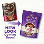 Wellness CORE grain free raw beef dog food mixer close up of freeze dried meat pieces