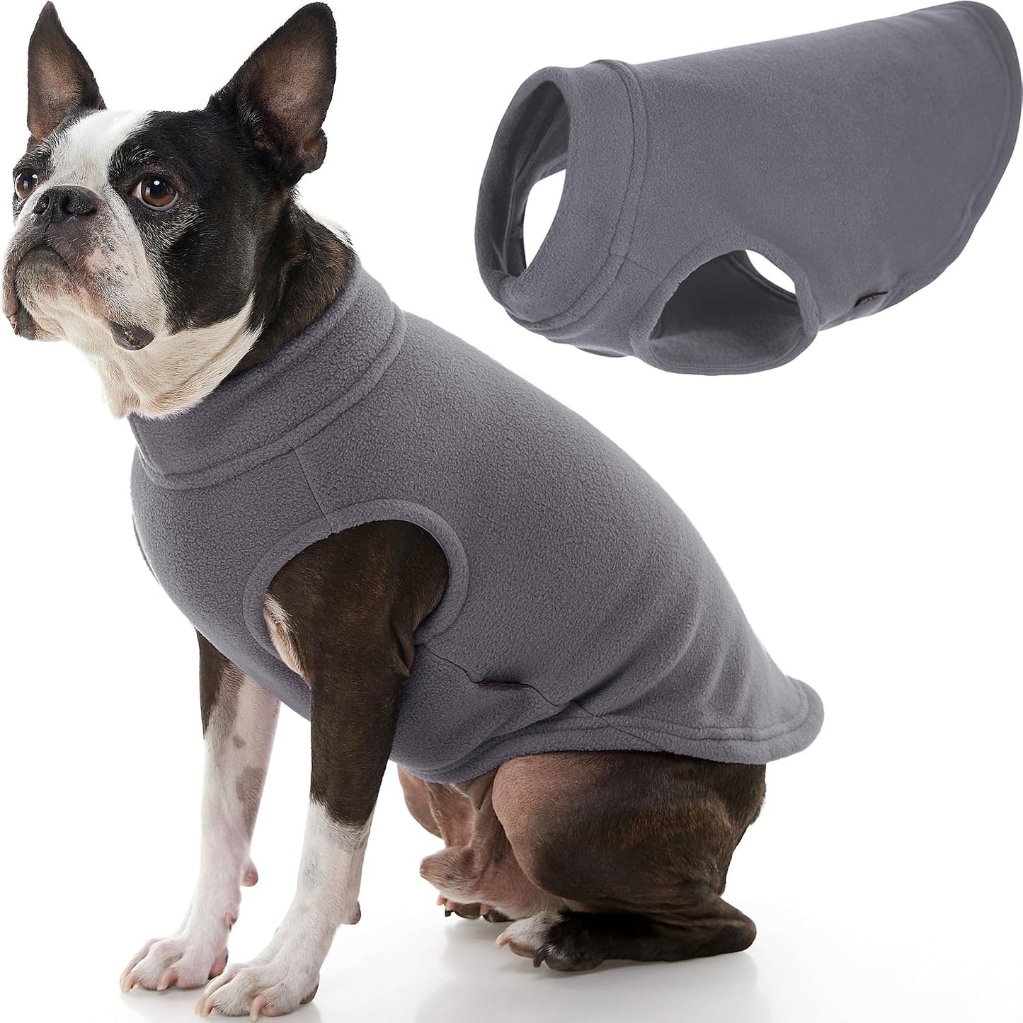 Gooby Stretch Fleece Vest Dog Sweater - Pumpkin, Medium - Warm Pullover Super Stretchy Fleece Dog Jacket for Small to Large Dogs - Image 9
