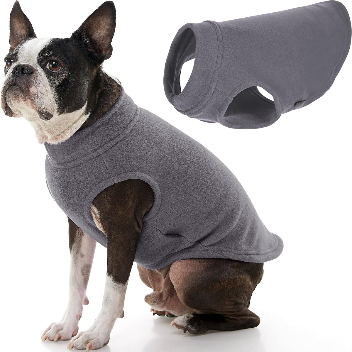 Gooby Stretch Fleece Vest Dog Sweater - Pumpkin, Medium - Warm Pullover Super Stretchy Fleece Dog Jacket for Small to Large Dogs - Image 9