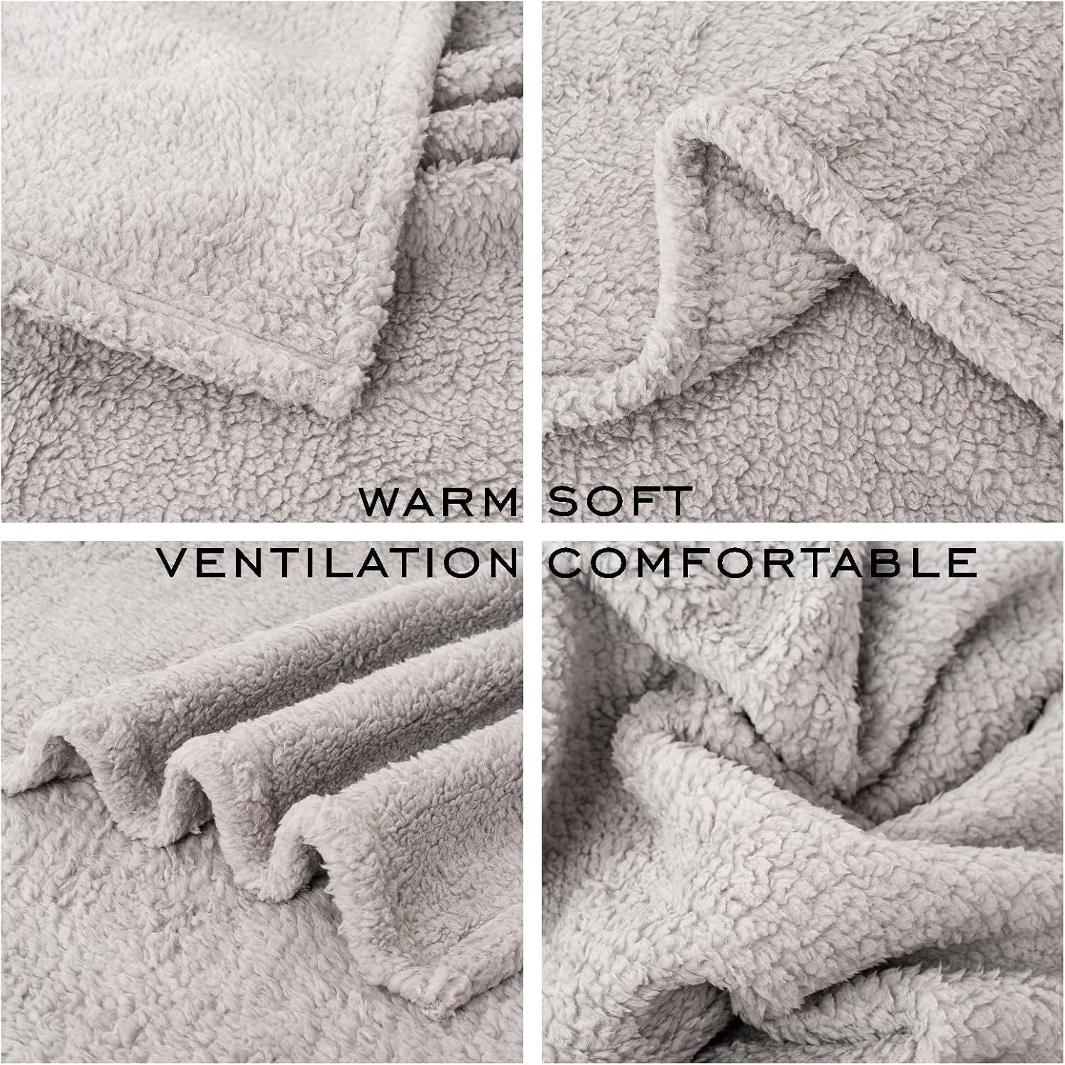 Beige and gray square moon small animal blankets neatly stacked together.