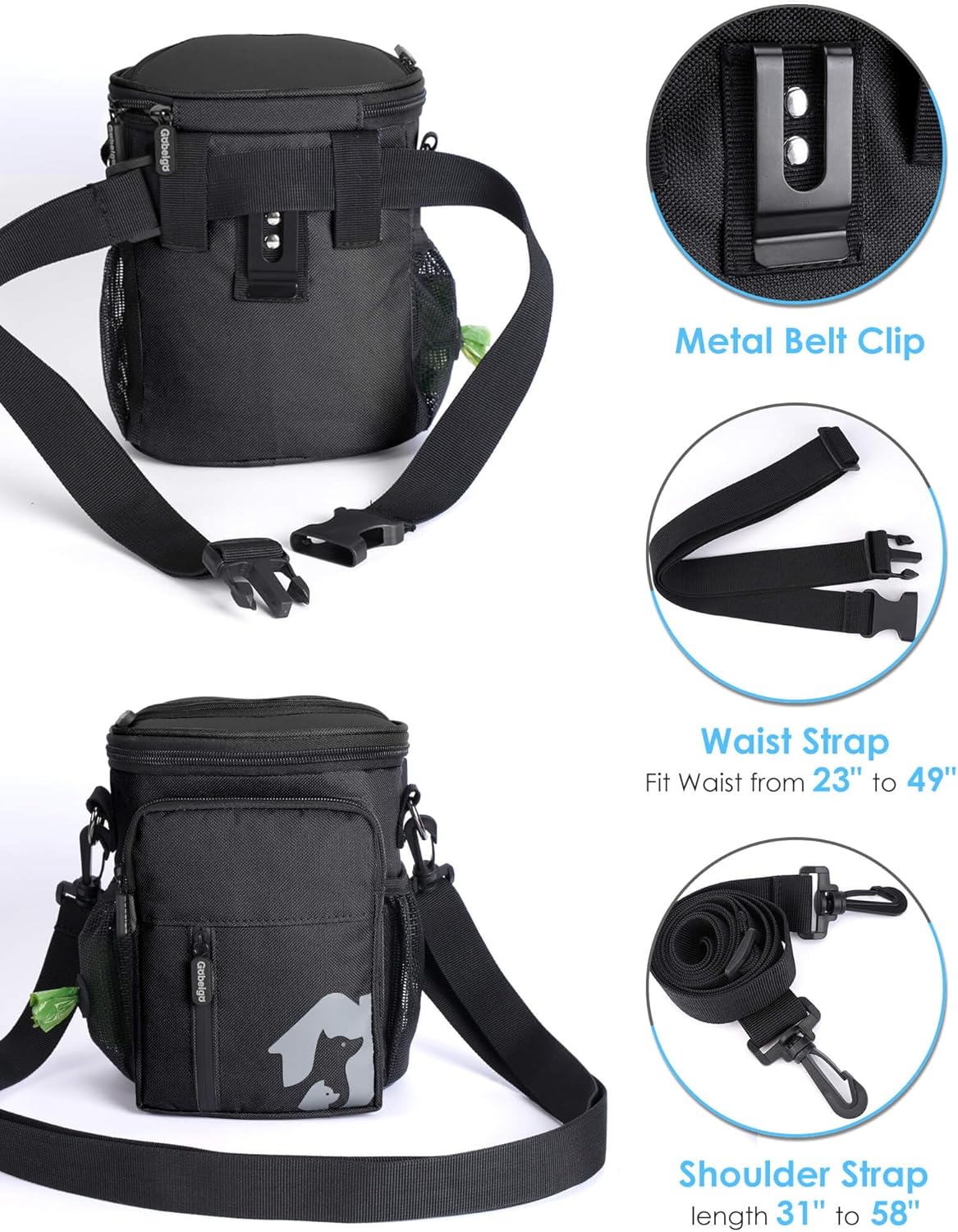 Gobeigo outdoor travel pet organizer bag side mesh pocket view
