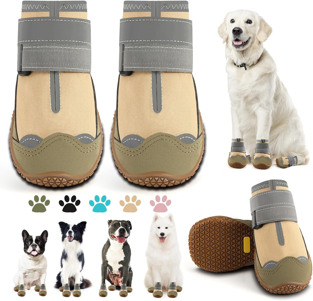 Dog Boots for Large Dogs, Medium Dog Boots & Paw Protectors for Hardwood Floors, Outdoor Dog Booties for Hot Pavement Winter Snow Hiking, Dog Shoes with Reflective Strips - Image 12