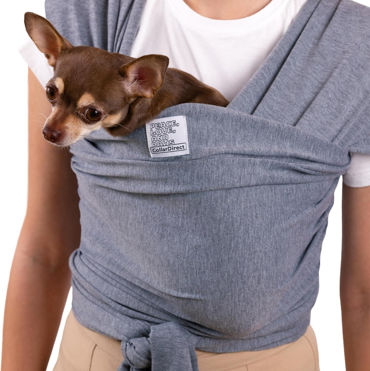 Comfortable cotton-spandex pet sling for kittens and puppies