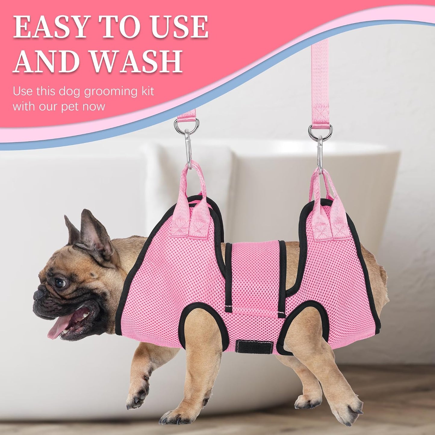 Instructions for using PatiencET pet hammock for nail clipping
