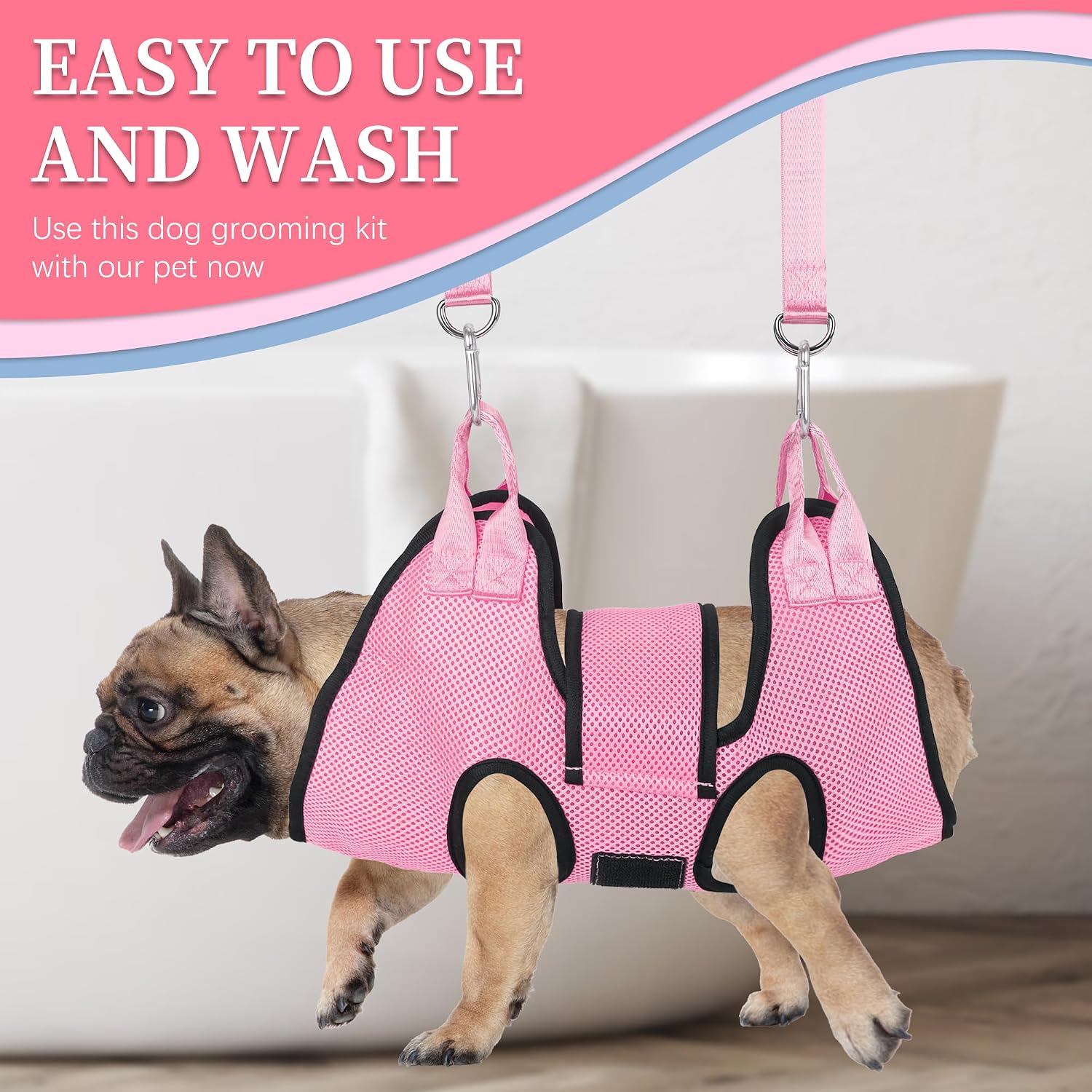Instructions for using PatiencET pet hammock for nail clipping