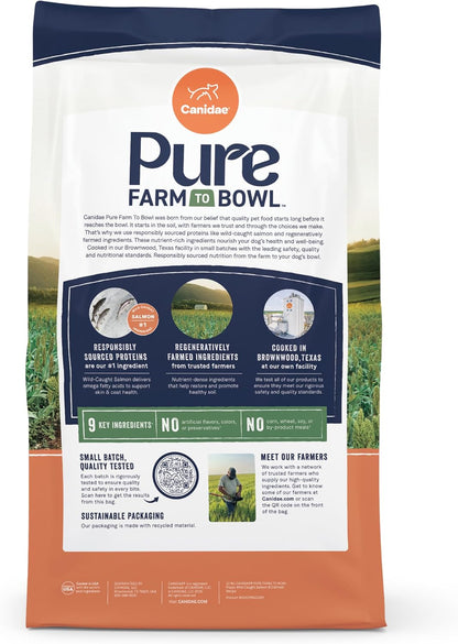 Canidae dry puppy food 4 pound bag packaging back view