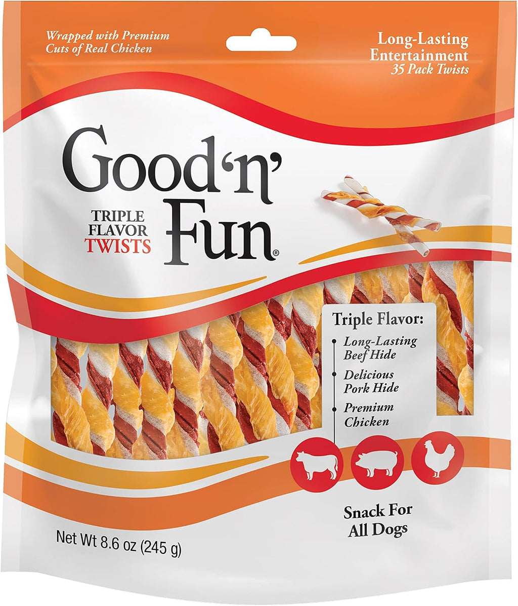 Good 'n' Fun Twists Long-Lasting Dog Treat, With Real Proteins, Beef Hide and Premium Chicken, Supports Dental Health, Mental Stimulation, 70 count - Image 10