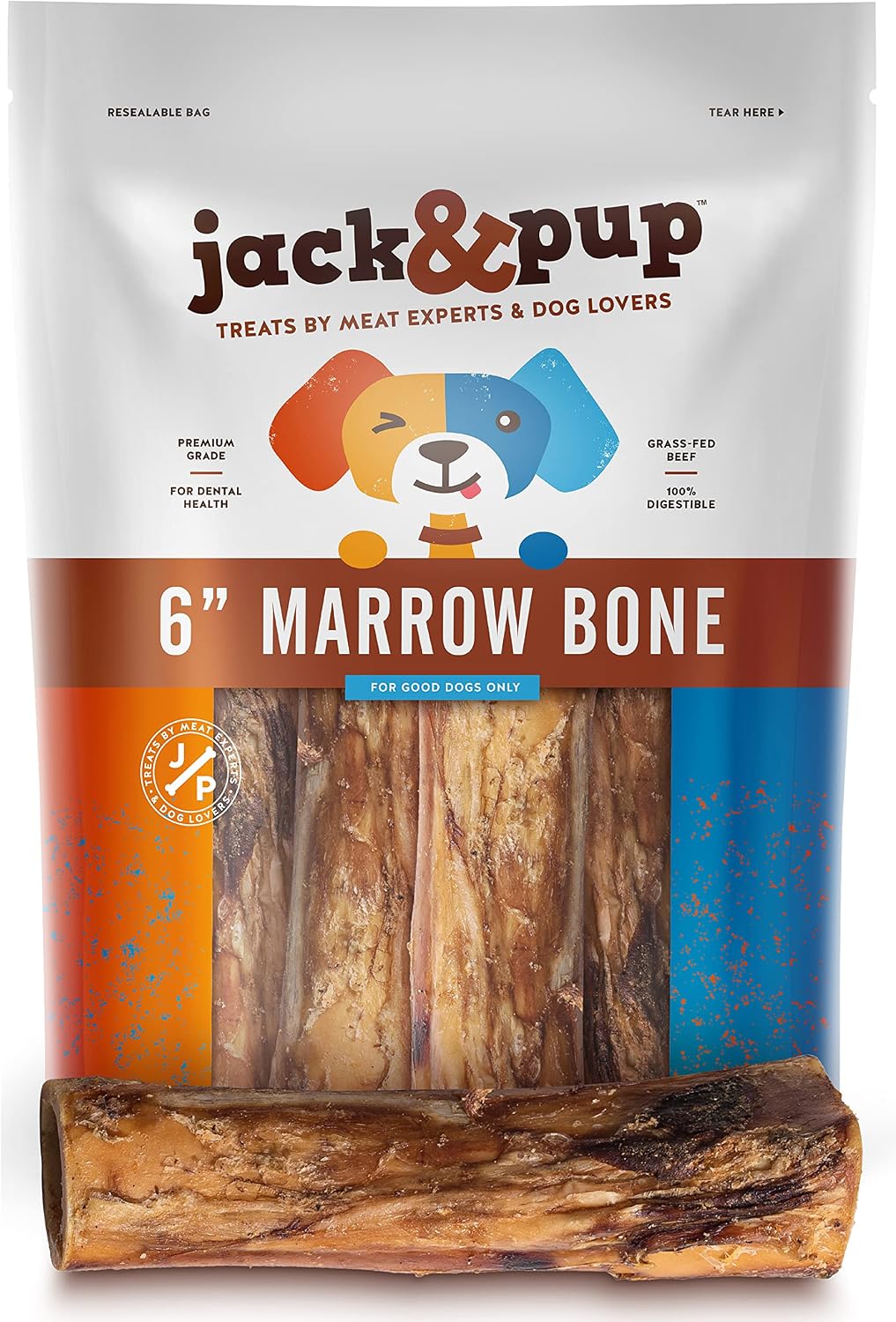 Jack&Pup Beef Marrow Bones for Dogs (6 Pack), 3" Long Lasting Dog Bones for Large and Small Dogs, Natural Beef Bone, Bone Marrow Dog Treats - Image 9