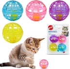 Spot Lattice Balls Cat Toys front view of four-pack interactive pet toys