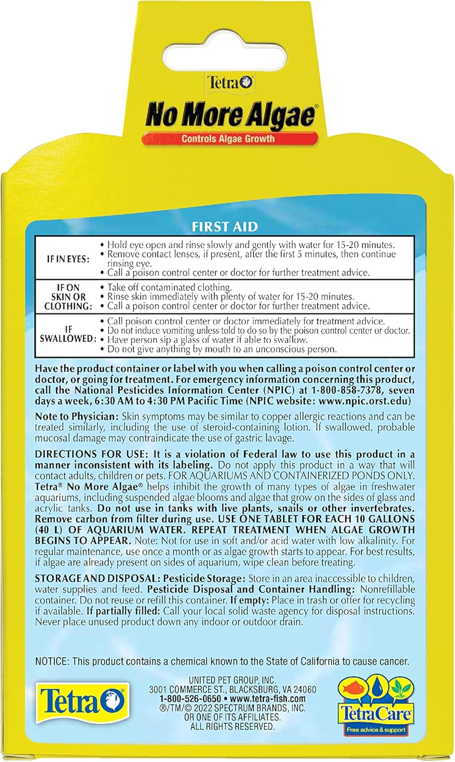 Tetra aquarium algae remover fizzing tablets 8 count pack