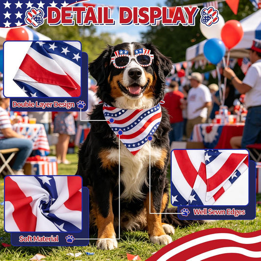 Miucat reversible stars and stripes pet scarf
