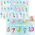 Bright Seed Disposable Placemats for Baby front view showing green animal alphabet theme