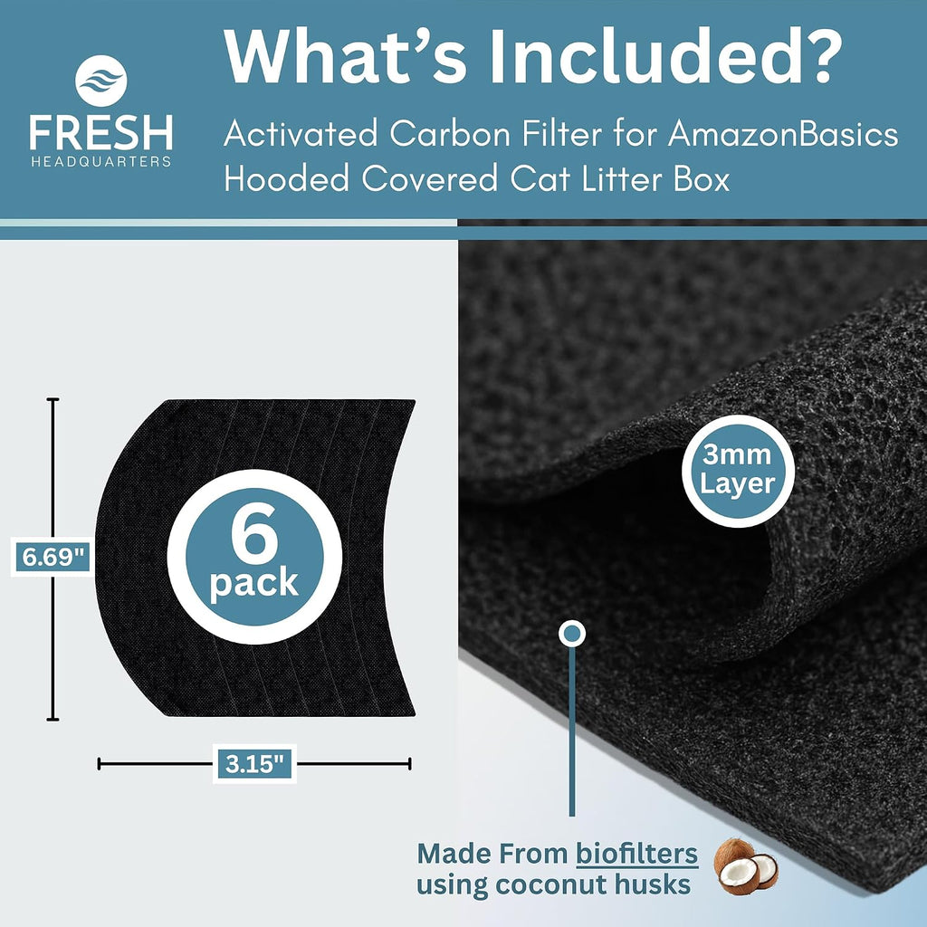 Close-up view of pre-cut activated carbon charcoal filter pads showing dense material texture