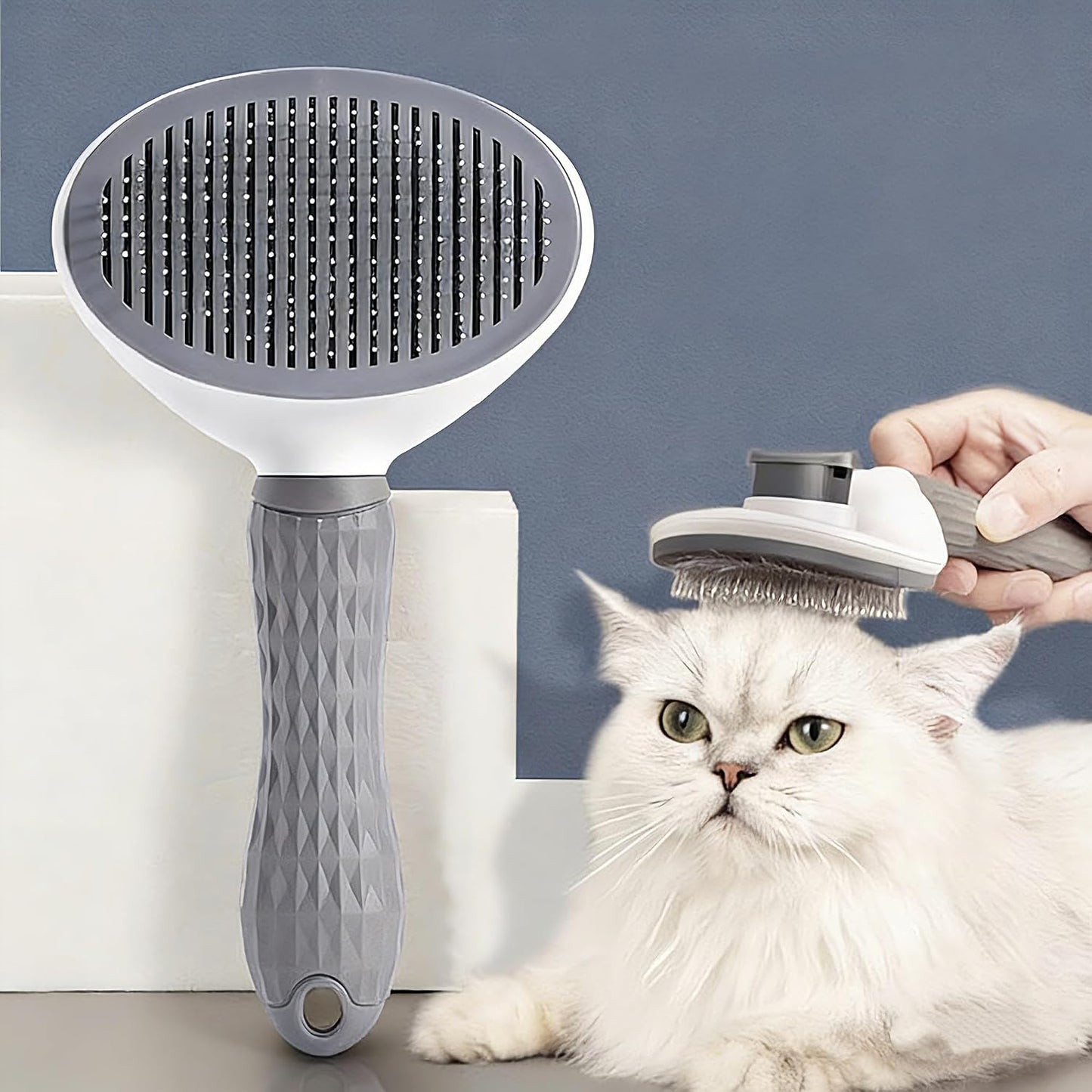 Flynovate self cleaning pet hair removal comb front view