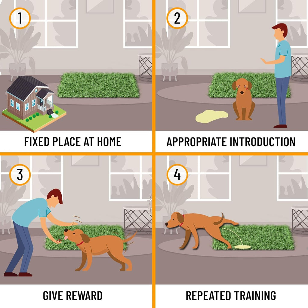 Puppy training grass pad placed on apartment balcony