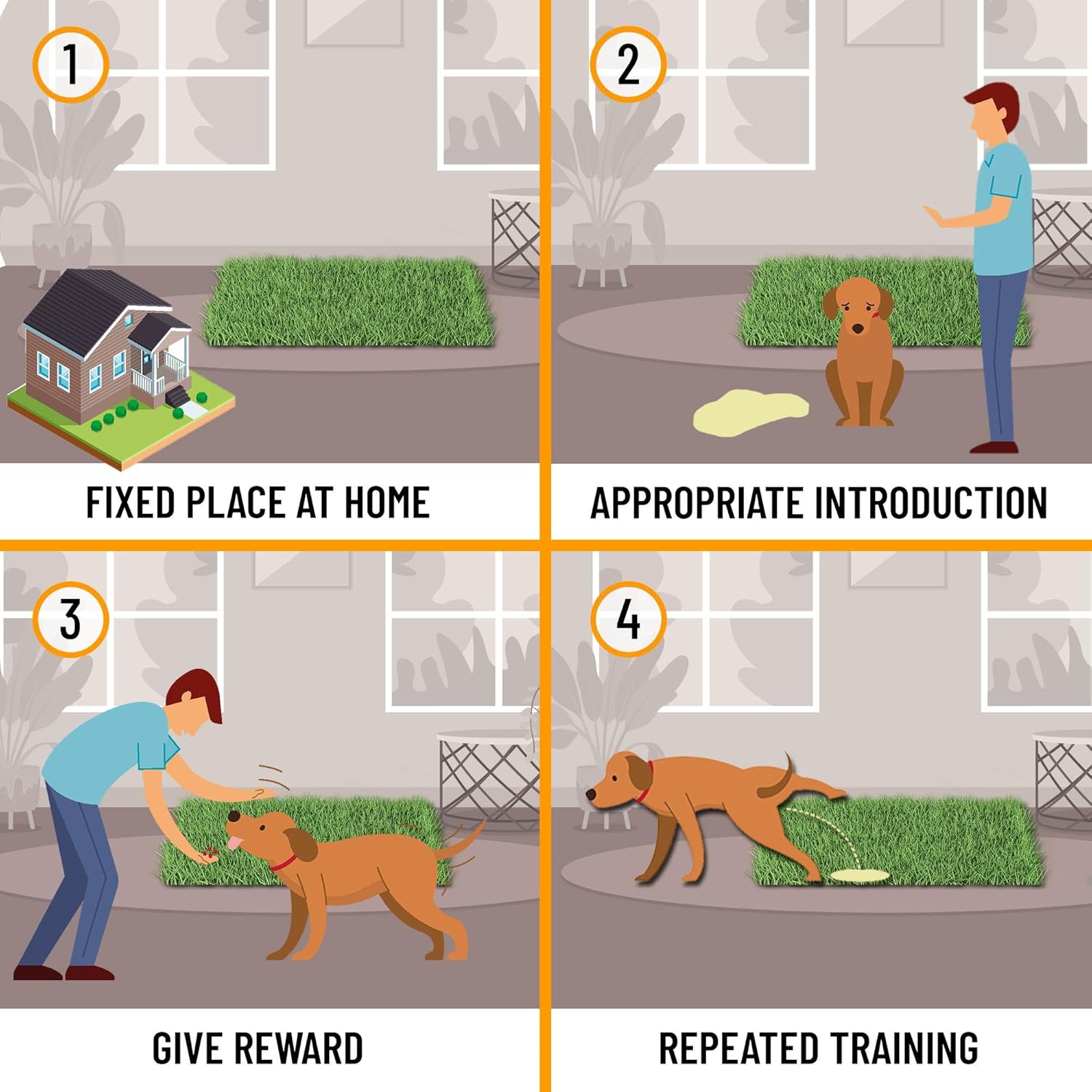 Puppy training grass pad placed on apartment balcony