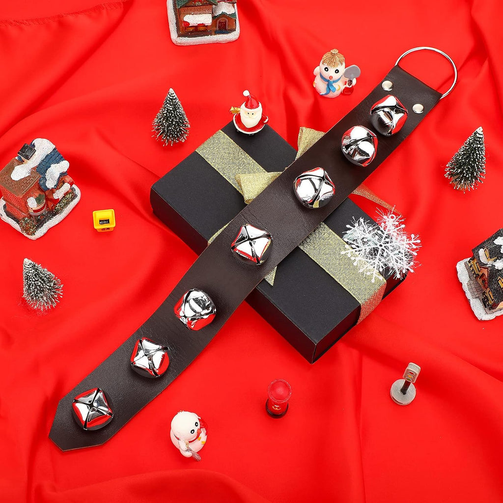 Frienda jingle bells used as festive holiday door decoration