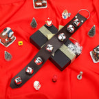 Frienda jingle bells used as festive holiday door decoration