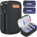 Suzamed insulin cooler travel case front view black medicine organizer pouch