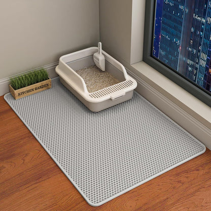 HCY&WLD Cat Litter Mat, 45x26/35x24/30x22/24x18 Inch Double Layer Cat Litter Box Mat, EVA Non-Slip, Waterproof Urine Proof Cat Litter Catcher Mat, Easy Clean Scatter Control (35x24 Inch, Khaki) - Image 14