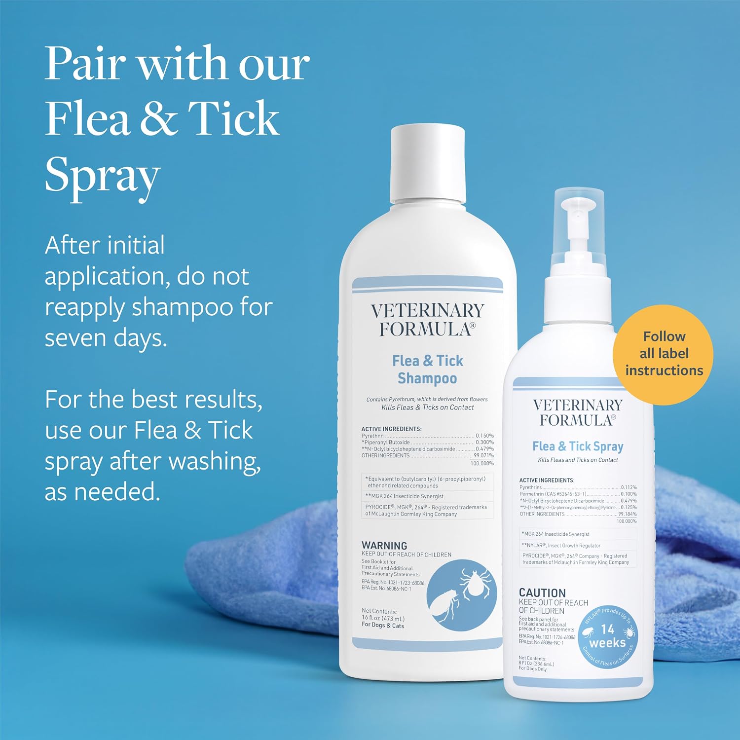 Veterinary Formula dog and cat flea control shampoo