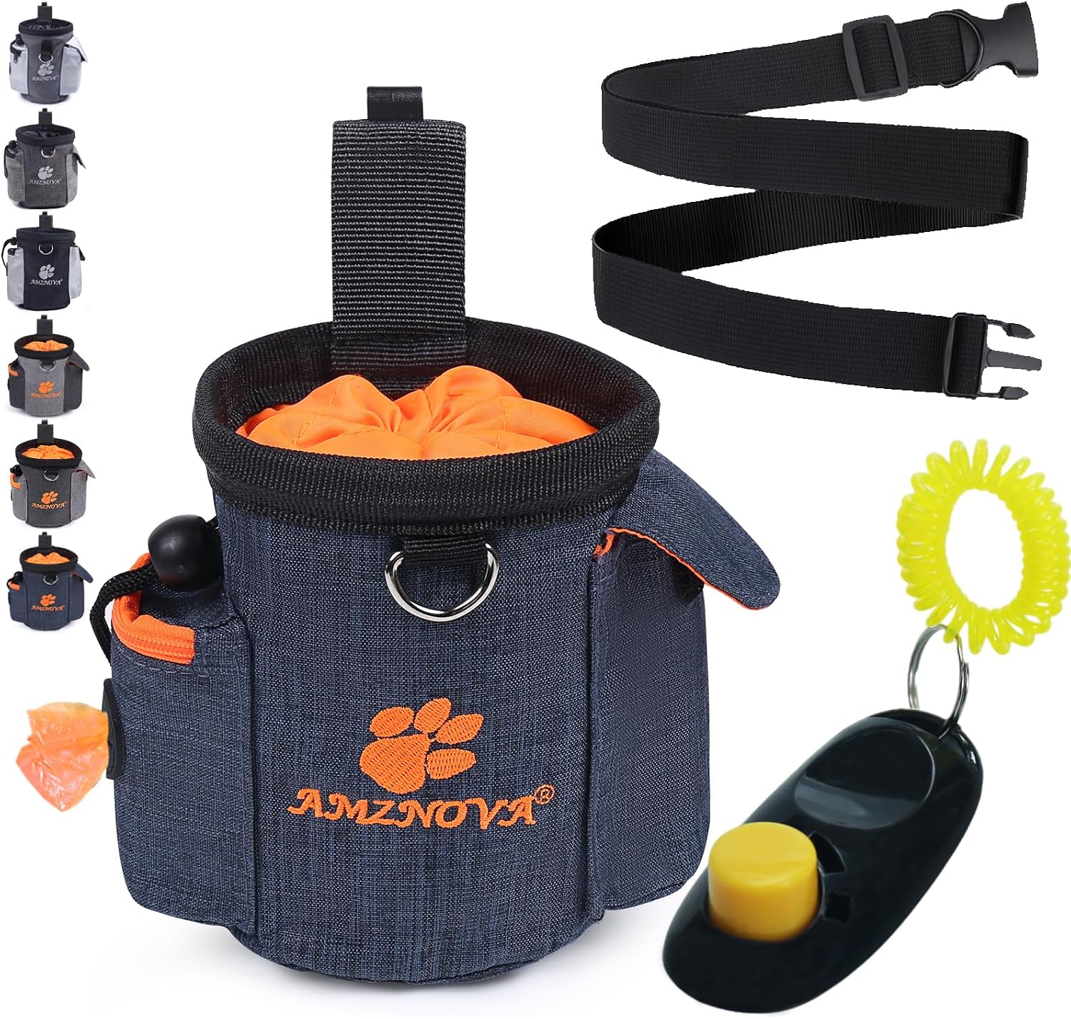 AMZNOVA Dog Treat Bag Treatnow Dog Treat Pouch, Training Pouch with Waist Belt & Clicker for Training & Walking, Waist Clip On Snack Fanny Pack for Pet, 3Cups, Black - Image 9