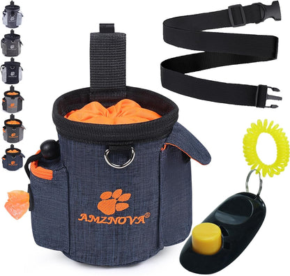 AMZNOVA Dog Treat Bag Treatnow Dog Treat Pouch, Training Pouch with Waist Belt & Clicker for Training & Walking, Waist Clip On Snack Fanny Pack for Pet, 3Cups, Black - Image 9