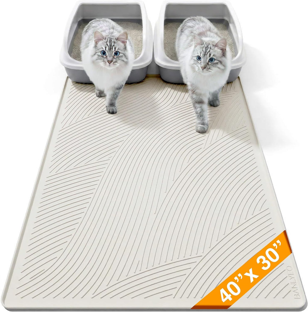Cat Litter Box Mat - L Large Size 34 x 22 in, Water Proof, Kitty Litter Trapping Mat, Easy to Clean, Scatter Control, Odorless, Pet Supplies for Indoor Cats, Warm Beige - Image 13
