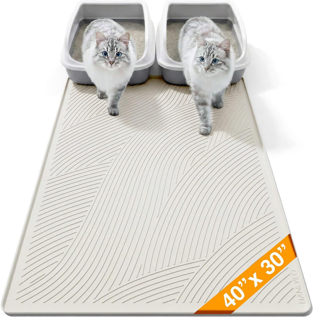 Cat Litter Box Mat - L Large Size 34 x 22 in, Water Proof, Kitty Litter Trapping Mat, Easy to Clean, Scatter Control, Odorless, Pet Supplies for Indoor Cats, Warm Beige - Image 13